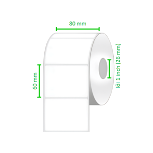 Tem Decal Nhựa 80x60mm Cuộn 50m