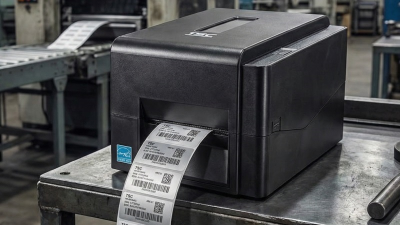 Sử dụng máy in TSC TE310 in tem xi bạc trong môi trường nhà xưởng.